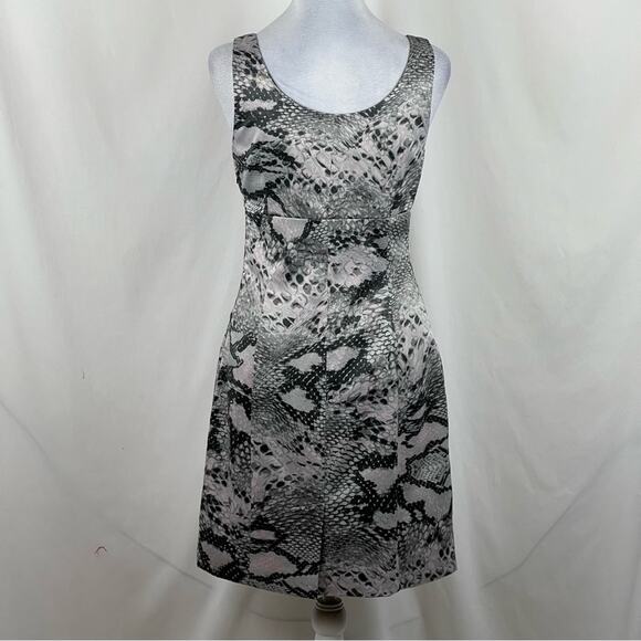 Boston Proper Gray Snake Print Whimsical Party Date BodyCon Dress NWOT Size 4 - Picture 5 of 13